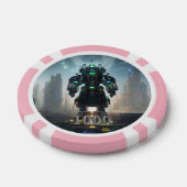 Robot 4 rosa 1000 gestreifter Poker-Chip Pokerchips (Einzeln)
