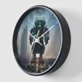 Robot 4 schwarze Wanduhr mit Zahlen (Winkel)