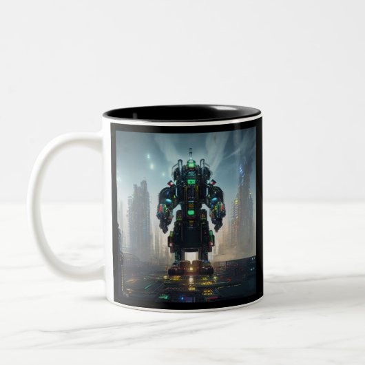 Robot 4 schwarze zweifarbige Tasse (Links)