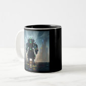 Robot 4 schwarze zweifarbige Tasse (Vorderseite Links)