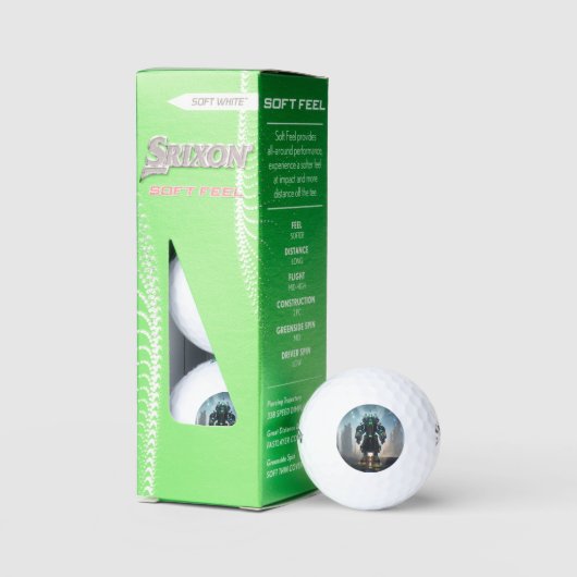 Robot 4 Srixon Soft Feel Golfbälle 3 pk (Verpackung)