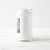 Robot-4-Weißstein-Goldtrimmung Bierglas (Mittel)