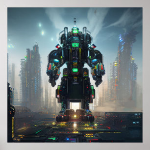 Robot 4 Wert mattes Poster
