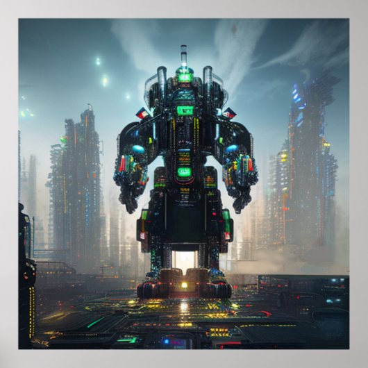 Robot 4 Wert Mattposter Poster (Vorne)