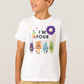 Robot 4th Birthday Tshirts und Geschenke (Vorderseite)