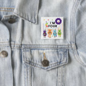 Robot 4th Birthday Tshirts und Geschenke Button (Beispiel)