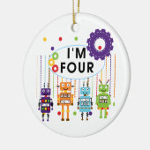 Robot 4th Birthday Tshirts und Geschenke Keramik Ornament (Links)