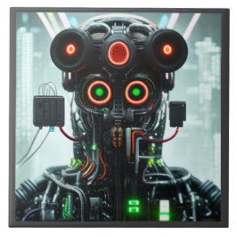 Robot 5 große Keramik Fliese