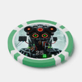 Robot 5 grüner 25 gestreifter Poker-Chip Pokerchips (Einzeln)