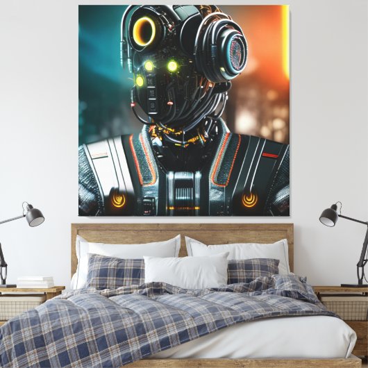 Robot-5-Leinwand Leinwanddruck (Insitu (Schlafzimmer))