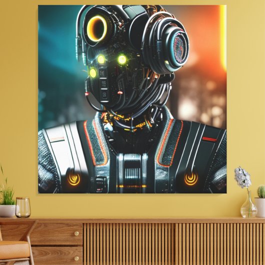 Robot-5-Leinwand Leinwanddruck (Insitu (Wohnzimmer))