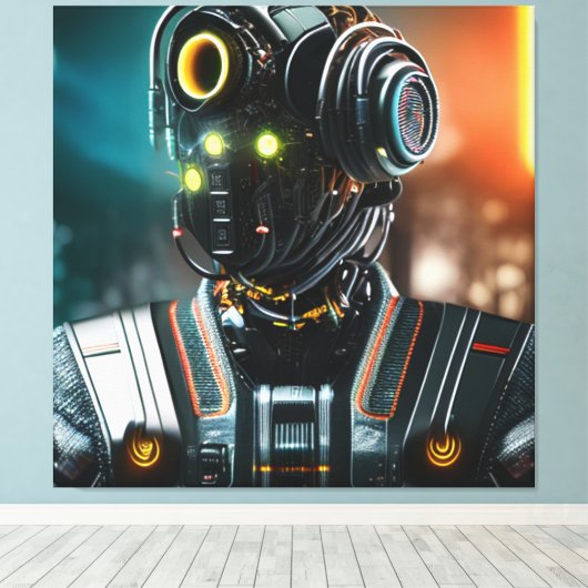 Robot-5-Leinwand Leinwanddruck (Insitu (Holzboden))