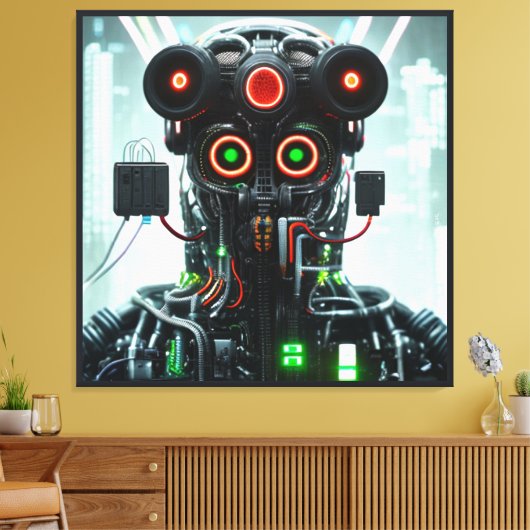 Robot-5-Leinwand Leinwanddruck (Insitu (Wohnzimmer))