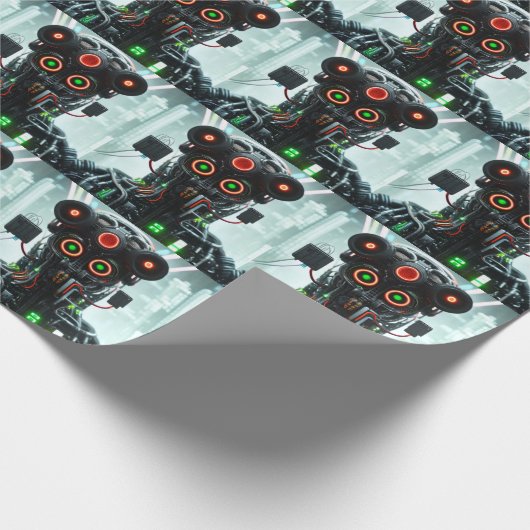 Robot-5-Mattpapier Geschenkpapier (Ecke)