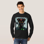 Robot 5 men Schwarzer Langärmel-T - Shirt (Vorne ganz)