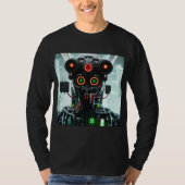 Robot 5 men Schwarzer Langärmel-T - Shirt (Vorderseite)