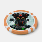 Robot 5 orange 5000 gestreifter Poker-Chip Pokerchips (Einzeln)