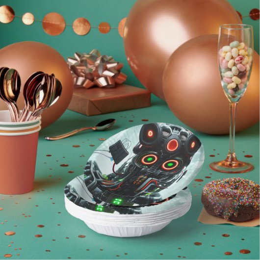 Robot-5-Papierschale Pappteller (Multi)