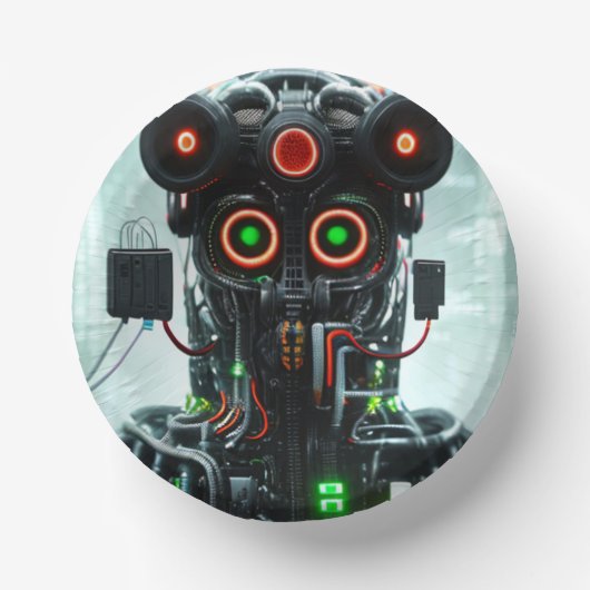 Robot-5-Papierschale Pappteller (Vorderseite)