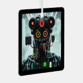Robot-5-Quadratzer Ornament Aus Metall (Vorderseite Rechts)