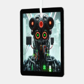 Robot-5-Quadratzer Ornament Aus Metall (Vorderseite links)