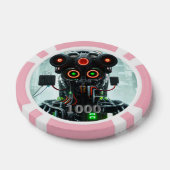 Robot 5 rosa 1000 gestreifter Poker-Chip Pokerchips (Einzeln)