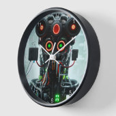 Robot 5, schwarze Wanduhr mit Zahlen (Winkel)