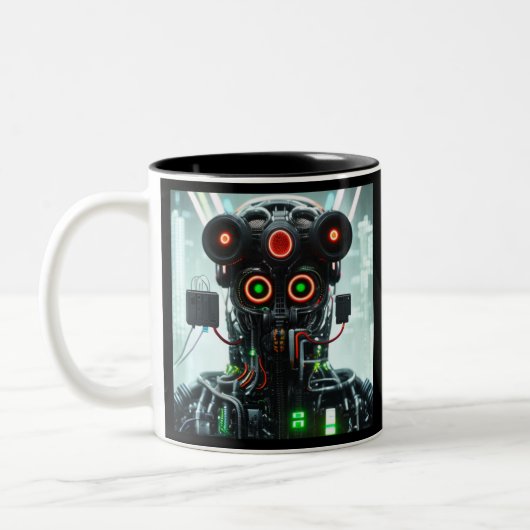 Robot 5 schwarze zweifarbige Tasse (Links)