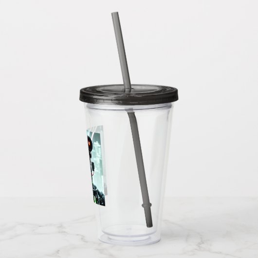 Robot 5 schwarzer Plexiglas Acryltrinkbecher (Links)