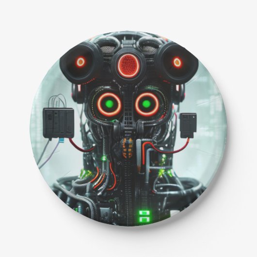 Robot-5-Teller Pappteller (Vorderseite)