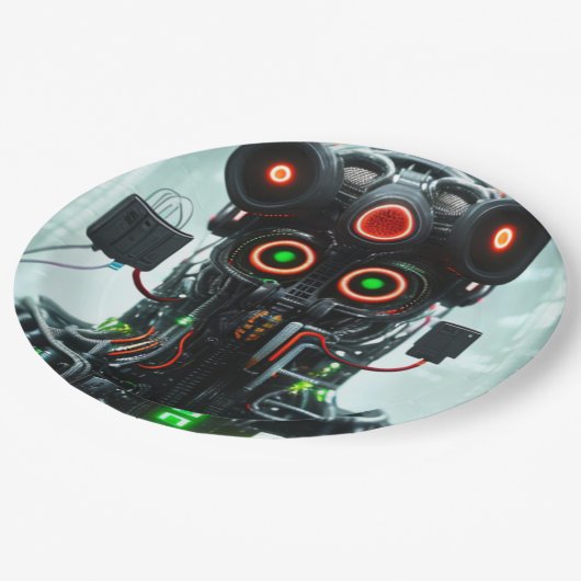 Robot-5-Teller Pappteller (Schrägansicht)