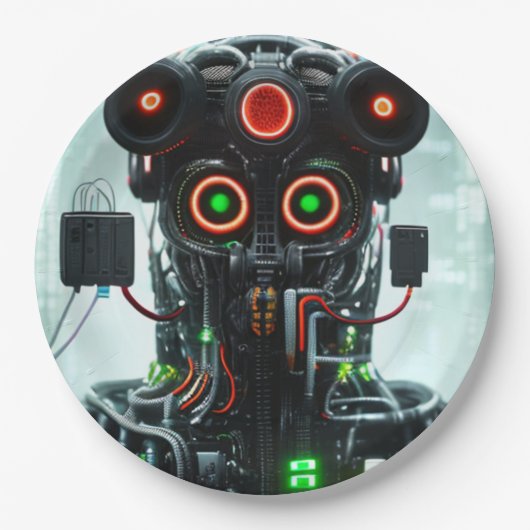 Robot-5-Teller Pappteller (Vorderseite)