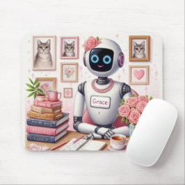 Robot AI Assistentin Grace Girly Tech Mousepad