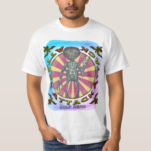 Robot Alien Attack T - Shirt (Vorderseite)