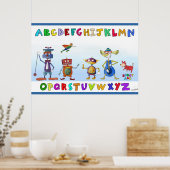Robot Alphabet von Jerry Hunt Poster (Küche)