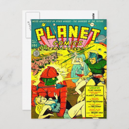 Robot Army Space Invasion Postkarte (Vorne/Hinten)