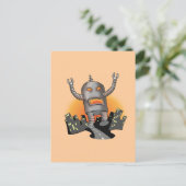 Robot Attack Postcard Postkarte (Stehend Vorderseite)