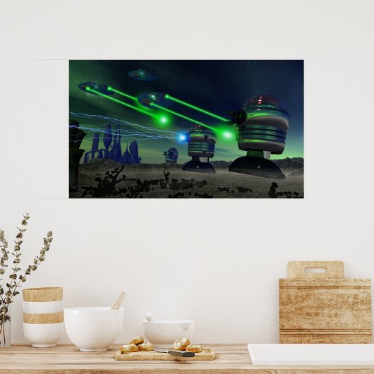 Robot Attack Poster (Küche)