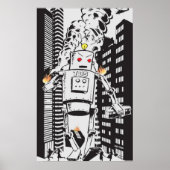 Robot Attack Vintage Poster (Vorne)