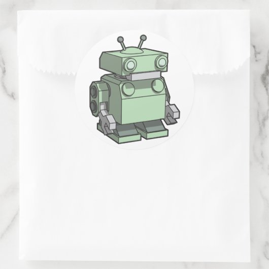 Robot-Aufkleber groß Runder Aufkleber (Tasche)