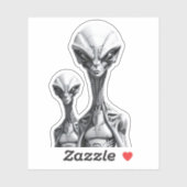 Robot-Außerirdischen Aufkleber (Blatt)