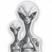 Robot-Außerirdischen Aufkleber (Vorderseite)