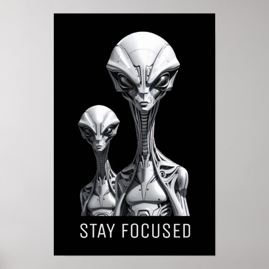 Robot-Außerirdischen Poster (Vorne)