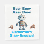 Robot Baby Dusche Personalisiert Paper Napkins Serviette (Vorderseite)