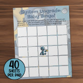 Robot Baby Shower Bingo Game Notizblock