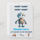 Robot Baby Shower Einladung (Vorderseite)