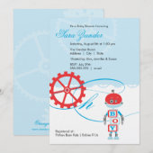 Robot Baby Shower Einladungen| Junge Einladung (Vorne/Hinten)