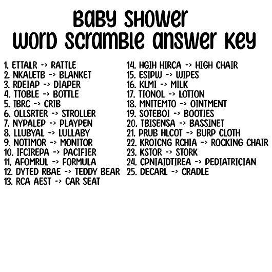 Robot Baby Shower Word Scramble Activity Pad Notizblock