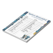 Robot Baby Shower Word Scramble Activity Pad Notizblock (Rotiert)