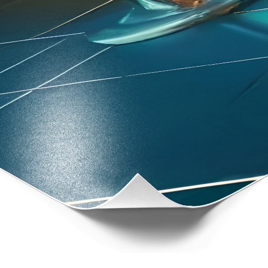 Robot Bartender in Interstellar Space Age Dive Bar Fotodruck (Ecke)